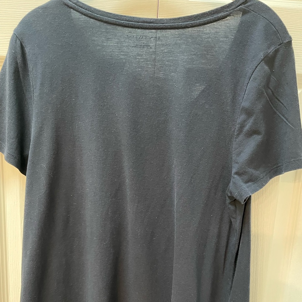 Ann Taylor Navy Top with Gold Side Button Detail - Picture 3 of 3